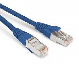 Шнур комм. Hyperline, кат. 6, экр., SF/UTP, RJ45/RJ45, LSZH, AWG26 2м, синий
