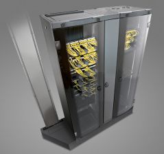 Шкаф телекоммуникационный напольный Legrand LCS2, IP20, 42U, 2026х800х800 мм (ВхШхГ), дверь: стекло, боковая панель: без панели, разборный, цвет: серы