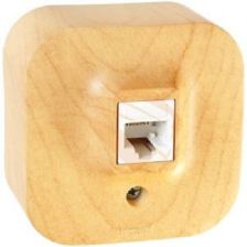 Розетка телефонная Legrand Quteo, 1x RJ11, неэкр., 65х65 мм (ВхШ), цвет: дерево, (LEG.782274)