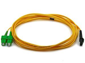 (Архив)Комм. шнур оптический Hyperline, Duplex SC/MTRJM (APC), OS2 9/125, LSZH, 5м, цвет: жёлтый