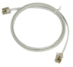 (Архив)Шнур комм. телефонный Hyperline, RJ12/RJ12, PVC, 2м, белый