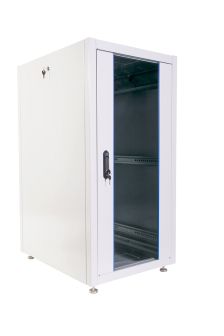 Шкаф телекоммуникационный напольный ЦМО ШТК-Э, IP20, 24U, 1187х600х1000 мм (ВхШхГ), дверь: стекло, боковая панель: сплошная, разборный, цвет: серый