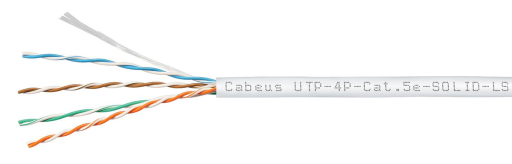 Кабель витая пара Cabeus UTP-4P-Cat.5e-SOLID-LSZH-WH-50