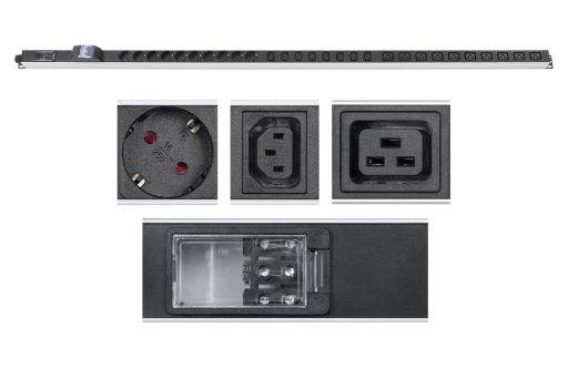Блок распределения питания Cabeus PDU-32-10S-10C19-8C13-B-T