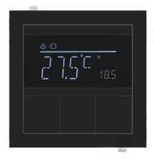 Термостат Rikett Classic, трехклавишный, без подсветки, 16А, цвет: чёрный (32232 BK)