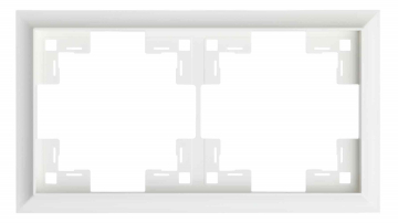 Рамка Rikett Classic, 2 поста, 90х161х9,6 мм (ВхШхГ), плоская, универсальная, цвет: белый сатин (35920 MW)