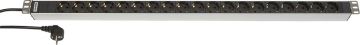 БРП (PDU) Basic Hyperline, Schuko х 19, вход Schuko, шнур 2,5 м, 780мм, 1ф 16А, чёрный