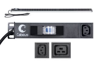 БРП (PDU) Basic Cabeus, IEC 60320 С13 х 14, IEC 60320 С19 х 10, вход IEC 60320 C14, шнур 2 м, 45мм, 1ф 16А, автомат, чёрный