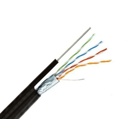 Кабель витая пара Hyperline FUTP4-C5E-S24-SW-OUT-PE-BK-500