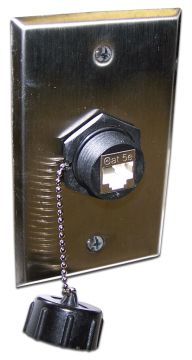 Лицевая панель розеточная Lanmaster, без подсветки, 1 модуль, цвет: металл, (LAN-WPM-1OK)