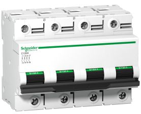 Автоматический выключатель Schneider Electric Acti 9, 12 модуль, C класс, 4P, 100А, 15кА, (A9N18480)