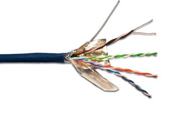 Кабель витая пара Lanmaster, PVC, F/UTP, кат. 5е, проводник Ø 0,51мм, 305м, бухта, тип прокладки: внутри зданий, цвет: синий