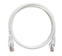 Шнур комм. Nikomax, кат. 5е, неэкр., U/UTP, RJ45/8P8C, 100 МГц LSZH (нг(A)-HF), AWG24 1м, белый