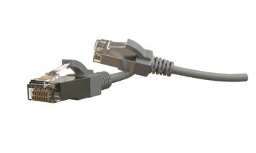 Шнур комм. Hyperline, кат. 6, экр., S/FTP, RJ45/RJ45, LSZH, AWG28 1.5м, серый