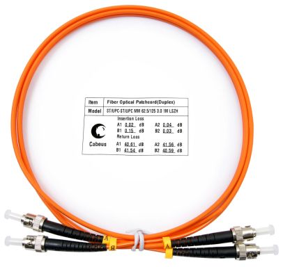 Коммутационный шнур оптический Cabeus FOP-62-ST-ST-1m