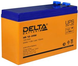 Аккумулятор для ИБП Delta Battery HR-W, 99х52х151 мм (ВхШхГ),  Необслуживаемый свинцово-кислотный,  12V/6 Ач, цвет: оранжевый, (HR 12-24W)