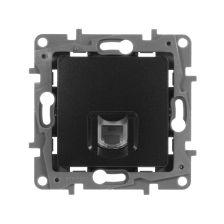 Розетка телефонная Legrand Etika, 1x RJ11, IP21, кат. 3, неэкр., внутренняя, цвет: антрацит, (LEG.672640)