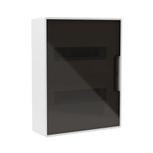 Щит электрический настенный DKC FRAME IP40, 2ряд. 24мод., дверь: тонированное стекло, корпус: пластик, цвет: белый