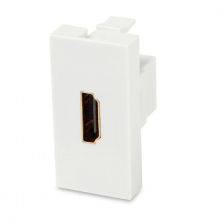 (Архив)Розетка в сборе Hyperline, 1x HDMI, неэкр., внешняя, 22,5х45 мм (ВхШ), цвет: белый, (M45/2-HDMI-WH)
