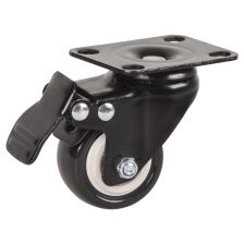 Ролики Cabeus, с тормозом, нагрузка до 70 кг, для шкафов, цвет: чёрный, 1 шт. в комплекте