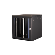 Шкаф телекоммуникационный настенный Datarex, 19", 12U, 635х600х600 мм (ВхШхГ), дверь: стекло, разборный, цвет: чёрный