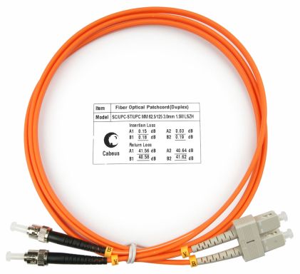 Коммутационный шнур оптический Cabeus FOP-62-SC-ST-1,5m