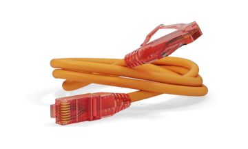 Шнур комм. Hyperline, кат. 5е, неэкр., U/UTP, RJ45/RJ45, LSZH, AWG24 1м, оранжевый