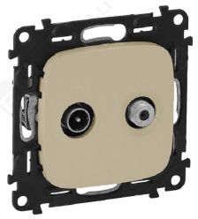 (Архив)Розетка в сборе Legrand Valena Allure, 2x TV/SAT, экр., внешняя, 51х58 мм (ВхШ), цвет: слоновая кость, (LEG.753858)