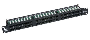 (Архив)Комм. патч-панель Cabeus, 19", 1HU, портов: 48 х RJ45, кат. 5е, неэкр., цвет: чёрный, (PLHD-48-Cat.5e-Krone)