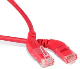 (Архив)Шнур комм. угловой Hyperline, кат. 5е, неэкр., U/UTP, RJ45/RJ45, LSZH, AWG24 2м, красный, левый/левый 45°