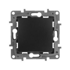 Выключатель Legrand Etika, одноклавишный, без подсветки, 6А, 75,8х75,8 мм (ВхШ), цвет: антрацит, кнопка (672614)