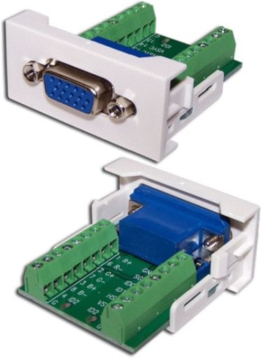 Вставка в розеточную панель Lanmaster LAN-WA-LP-VGA16-WH