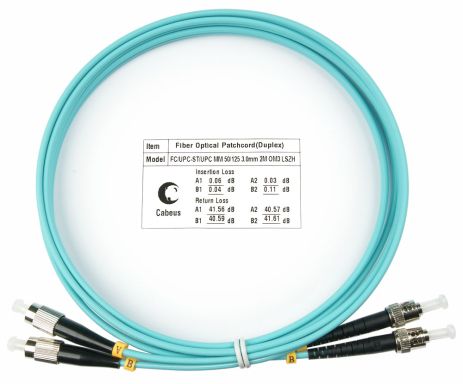 Коммутационный шнур оптический Cabeus FOP-50-FC-ST-2m