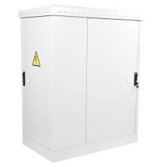 Шкаф уличный всепогодный укомплектованный напольный ЦМО ШТВ-2, IP55, 30U, 1570х1000х600 мм (ВхШхГ), дверь: металл, цвет: серый, (ШТВ-2-30.10.6-43А3-Т1