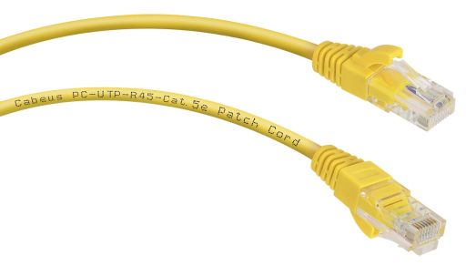 Шнур коммутационный Cabeus PC-UTP-RJ45-Cat.5e-1m-YL