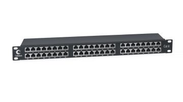 Комм. патч-панель Cabeus, 19", 1HU, портов: 48 х RJ45, кат. 6, экр., цвет: чёрный, (PLHD-48-Cat.6-SH-Dual IDC-1U)