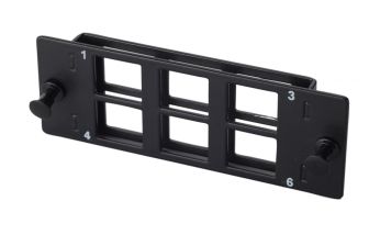 Планка Eurolan Q-SLOT, 4 х Keystone, Clip-on, цвет: чёрный