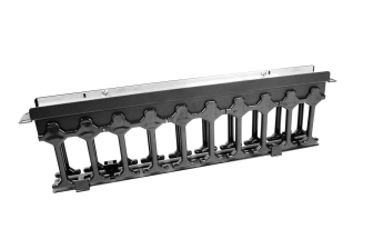 Организатор комм. шнуров ЦМО, 19", 1HU, 43,6х482,6х124 мм (ВхШхГ), горизонтальный, с крышкой, для кабеля, цвет: чёрный