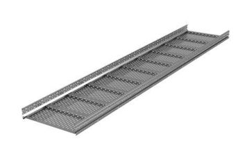 Лестничный лоток DKC U5 combitech, листовой, тяжелый, перфорированный, 200х100х3000 (ШхВхД), толщина: 2 мм, сталь, покрытие: м. Сендзимира