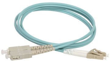 Комм. шнур оптический Legrand LCS3, Duplex SC/LC (UPC/UPC), OM3 50/125, LSZH, 3м, белый хвостовик, цвет: синий