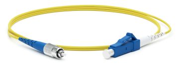 Комм. шнур оптический Hyperline, Simplex FC/LC (UPC), OS2 9/125, LSZH, 3м, Ø 2мм, синий хвостовик, цвет: жёлтый