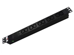 Блок силовых розеток Rem Rem-10, IEC 320 C13 х 10, вход IEC 320 C14, 19", 45мм 10А, индикатор, без шнура