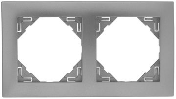 Рамка Efapel Logus90, 2 поста, плоская, универсальная, цвет: алюминий (90920 TAL)