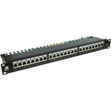 Комм. патч-панель Lanmaster, 19", 1HU, портов: 24, кат. 6, неэкр., цвет: чёрный, с индикацией, (LAN-PPi24S6)