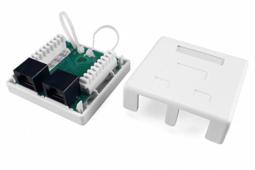 Розетка компьютерная Hyperline SB1-2-8P8C-C5e-WH
