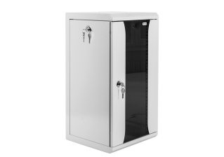 Шкаф телекоммуникационный настенный ЦМО ШРН-10", 10", 8U, 420х320х305 мм (ВхШхГ), дверь: стекло, сварной, цвет: серый