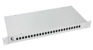 (Архив)Бокс оптический Cabeus, портов: 24, SC (LC duplex), 48 хОВ, 1U, 44х485х200 мм (ВхШхГ), цвет: серый, (FO-19-24-SC)