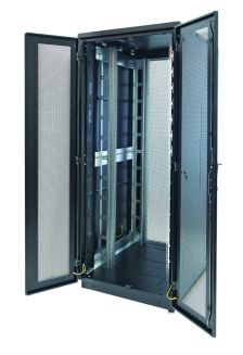 Дверь (к шкафу) Eurolan S3000, 47U, 2147х787х23 мм (ВхШхГ), распашная перфорированная, цвет: чёрный