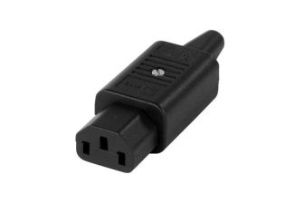 Вилка Hyperline, вилка IEC 320 C13, 10А, для кабеля, разборная, цвет: чёрный