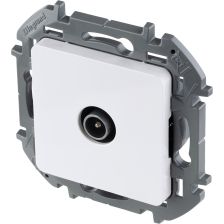 Розетка проходная Legrand INSPIRIA, 1x TV, экр., внешняя, 75,8х75,8 мм (ВхШ), цвет: белый, (LEG.673860)